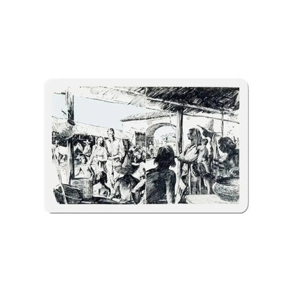 Stand Thou Still (1), Blue Book Magazine, July 1941 (Magazine Illustration) Refrigerator Magnet 3 Inch Die-Cut - The Sticker Space