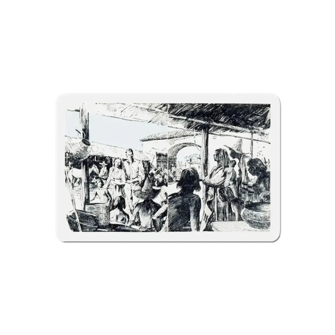 Stand Thou Still (1), Blue Book Magazine, July 1941 (Magazine Illustration) Refrigerator Magnet 6 Inch Die-Cut - The Sticker Space