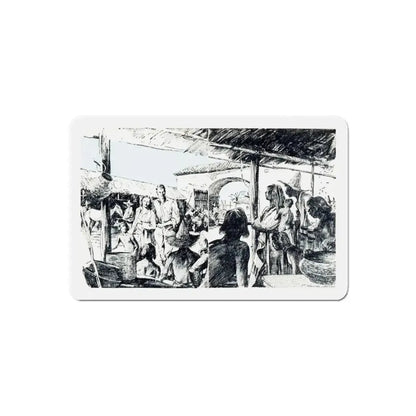 Stand Thou Still (1), Blue Book Magazine, July 1941 (Magazine Illustration) Refrigerator Magnet 6 Inch Die-Cut - The Sticker Space