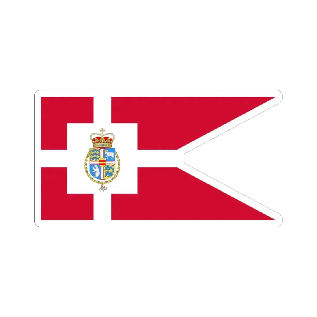 Standard of the Crown Prince of Denmark 2025 (Denmark) STICKER Vinyl Kiss-Cut Decal 4 Inch White - The Sticker Space