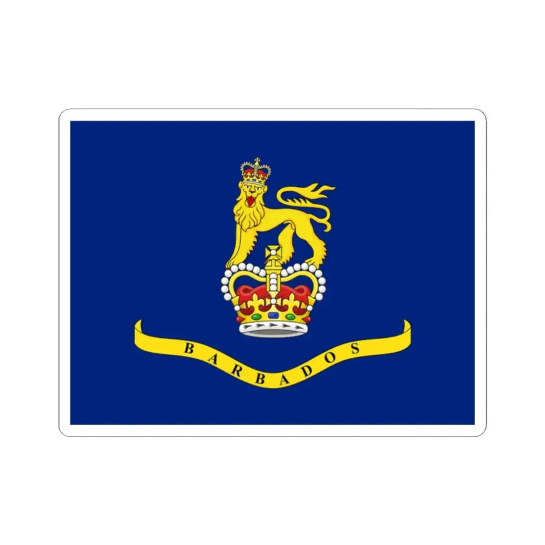 Standard of the Governor-General of Barbados (Barbados) STICKER Vinyl Kiss-Cut Decal 2 Inch White - The Sticker Space