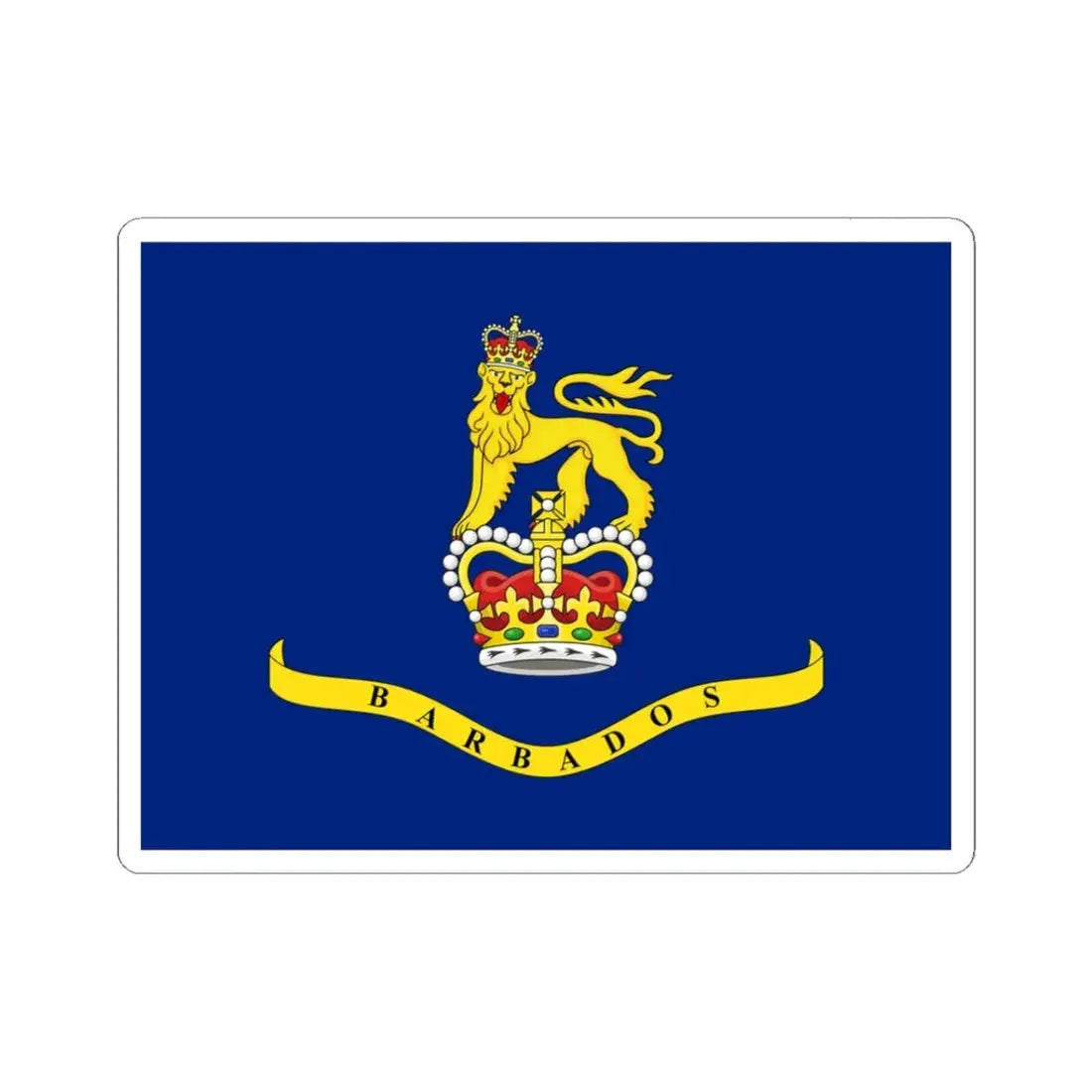 Standard of the Governor-General of Barbados (Barbados) STICKER Vinyl Kiss-Cut Decal 3 Inch White - The Sticker Space
