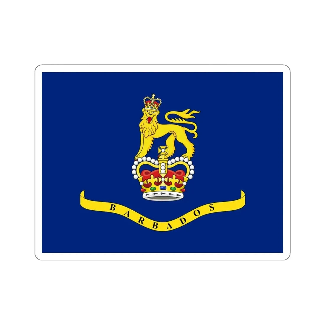 Standard of the Governor-General of Barbados STICKER Vinyl Die-Cut Decal 4 Inch - The Sticker Space