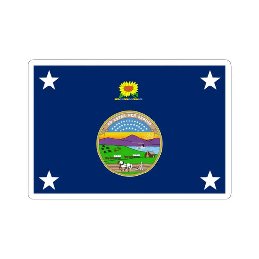 Standard of the Governor of Kansas pre-1961 (United States) STICKER Vinyl Kiss-Cut Decal 2 Inch White - The Sticker Space