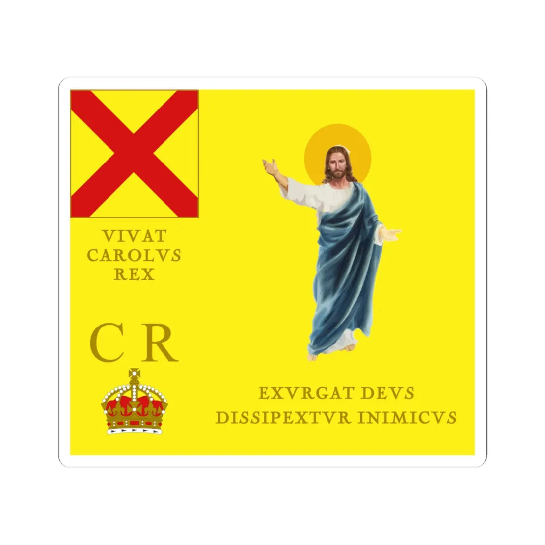 Standard of the Irish Brigade 1644-45 (Ireland) STICKER Vinyl Kiss-Cut Decal 3 Inch White - The Sticker Space