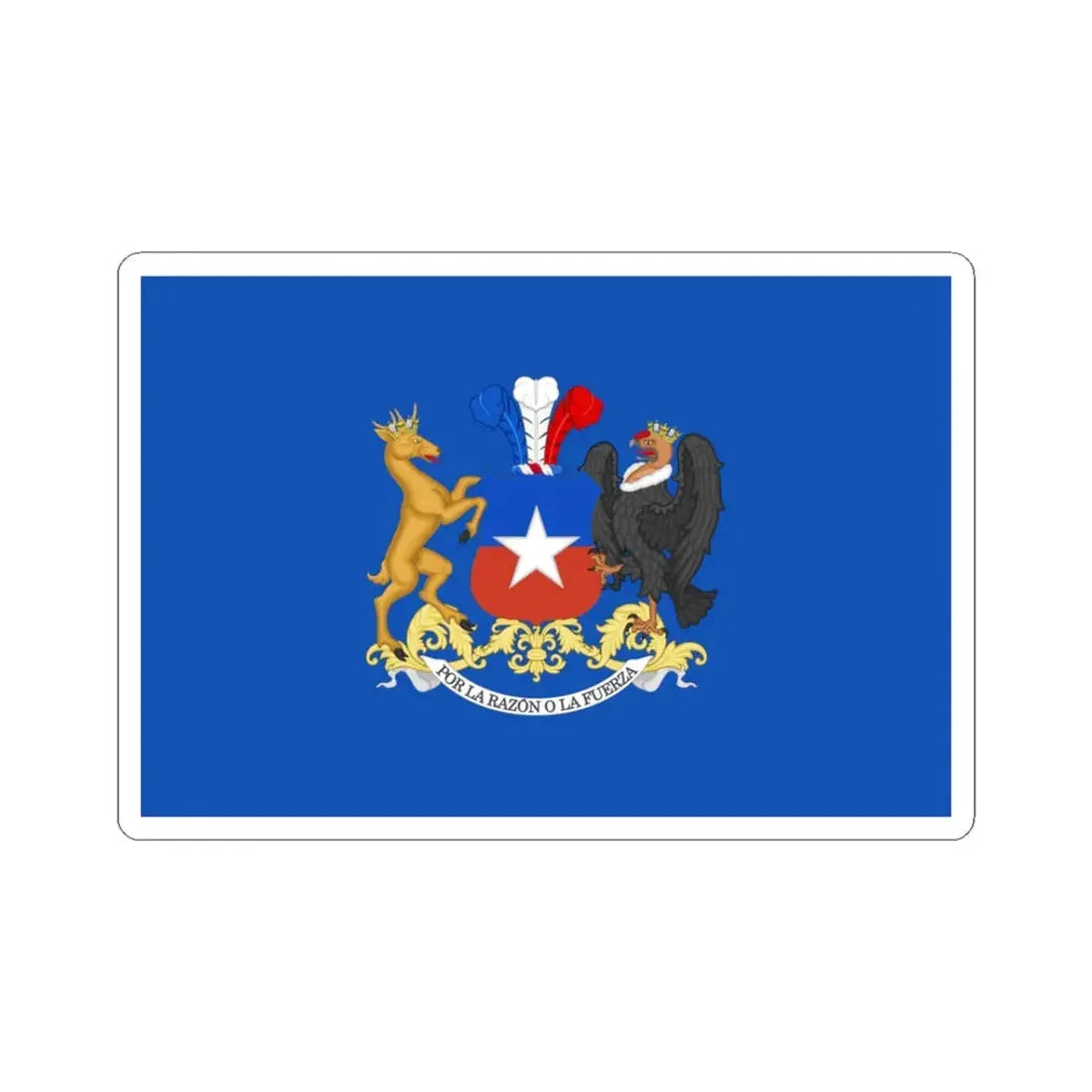 Standard of the Minister of National Defense of Chile (Chile) STICKER Vinyl Kiss-Cut Decal 3 Inch White - The Sticker Space