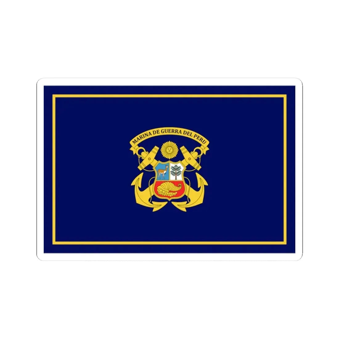 Standard of the Peruvian Navy (Peru) STICKER Vinyl Kiss-Cut Decal 3 Inch White - The Sticker Space