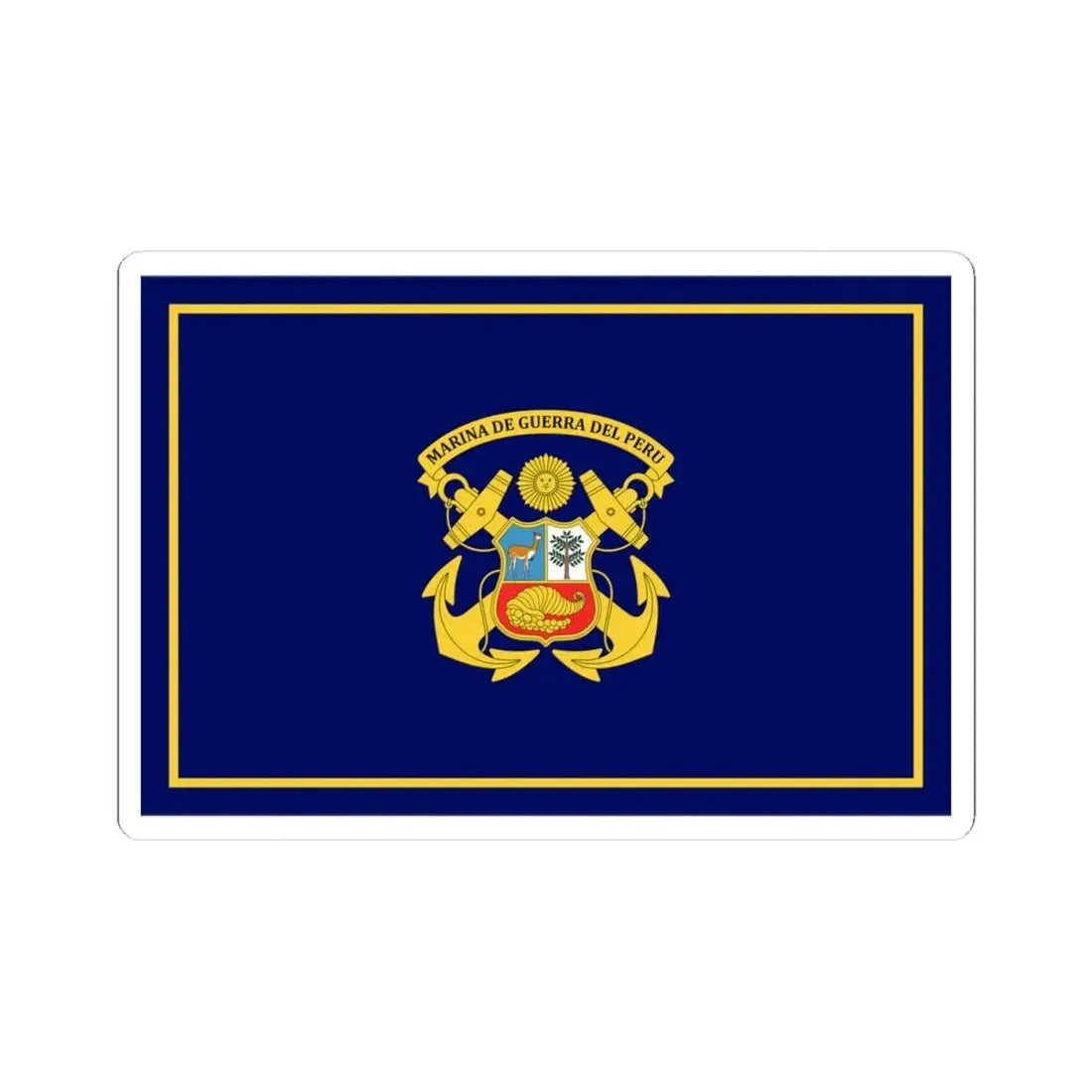 Standard of the Peruvian Navy (Peru) STICKER Vinyl Kiss-Cut Decal 4 Inch White - The Sticker Space