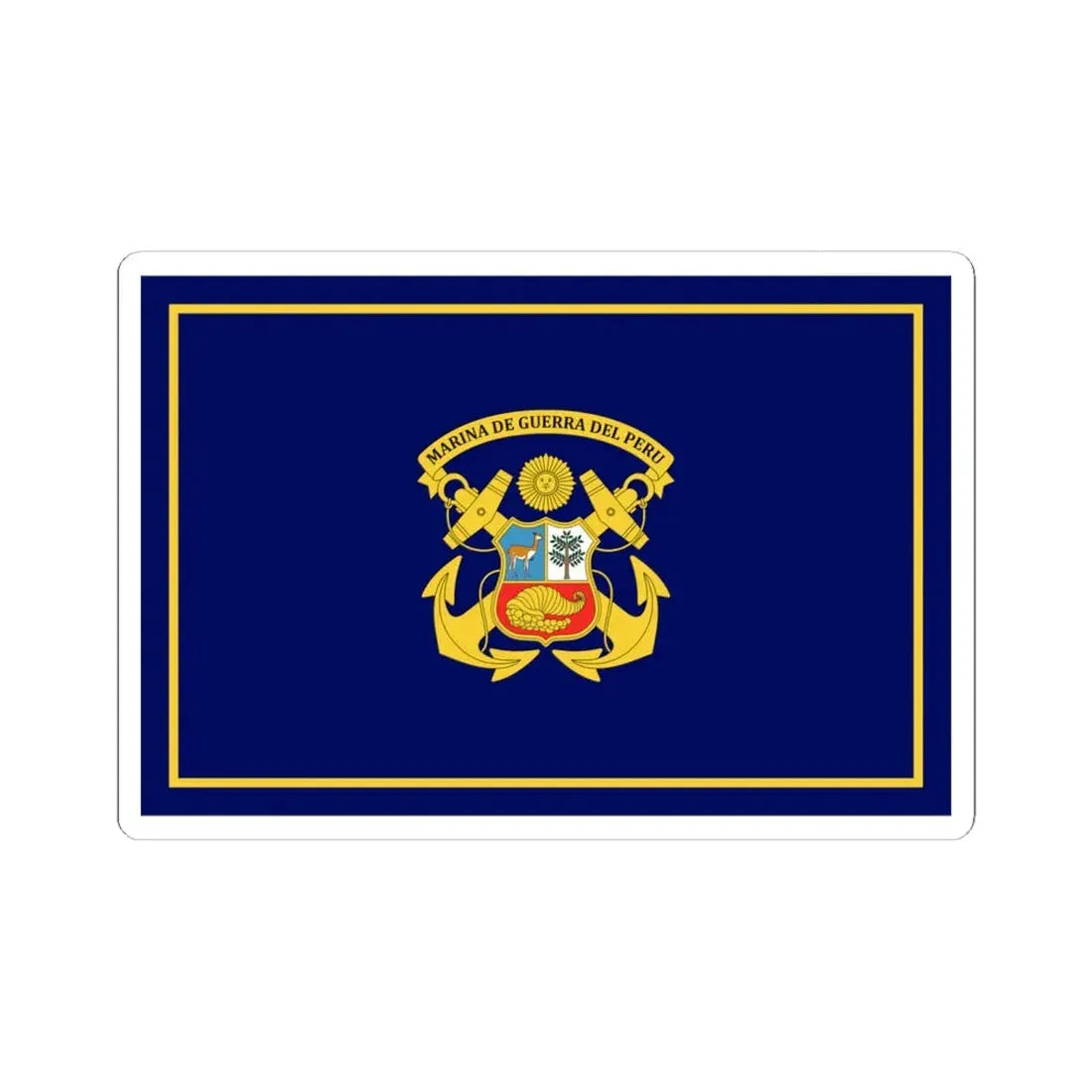 Standard of the Peruvian Navy (Peru) STICKER Vinyl Kiss-Cut Decal 6 Inch White - The Sticker Space