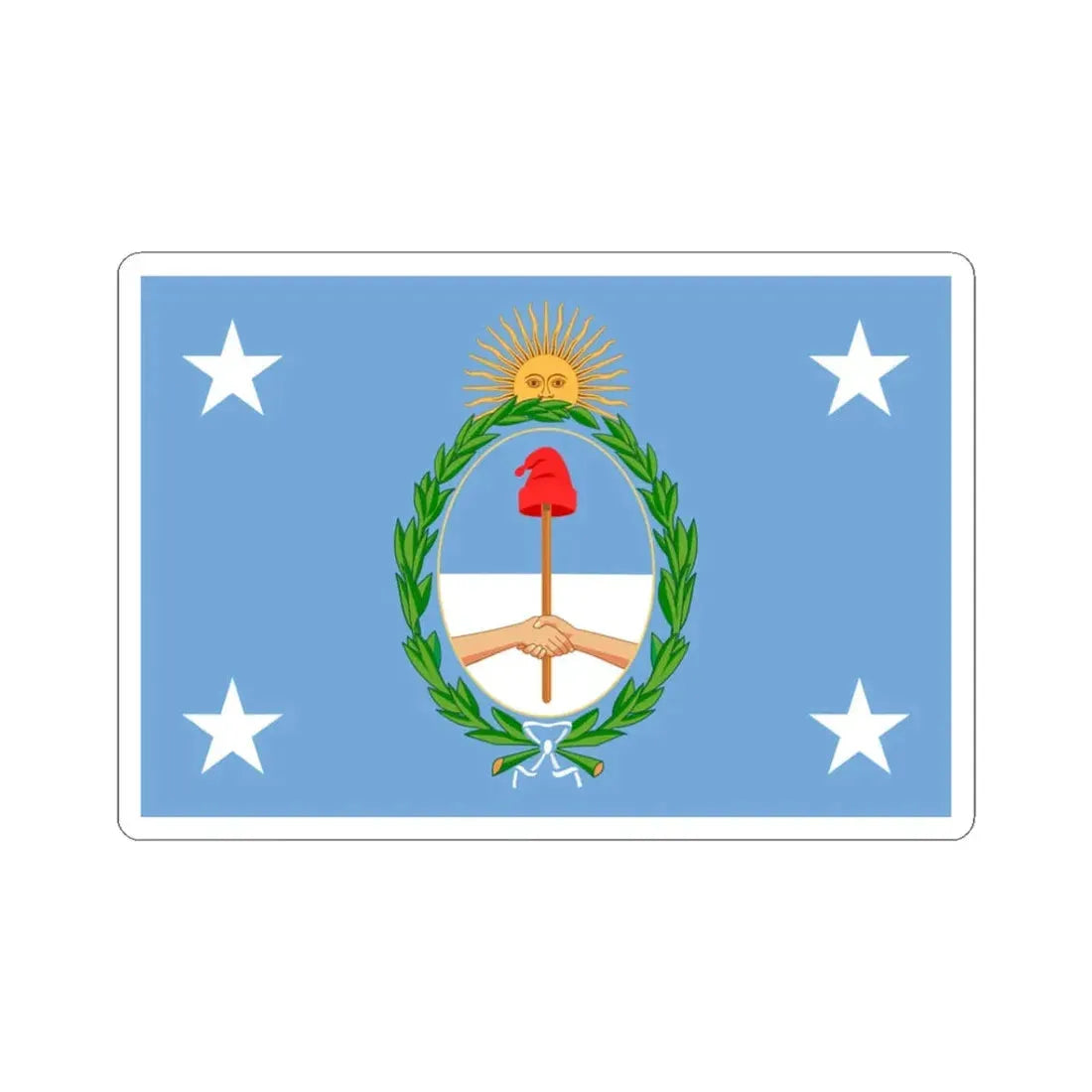 Standard of the President of Argentina Afloat (Argentina) STICKER Vinyl Kiss-Cut Decal 3 Inch White - The Sticker Space