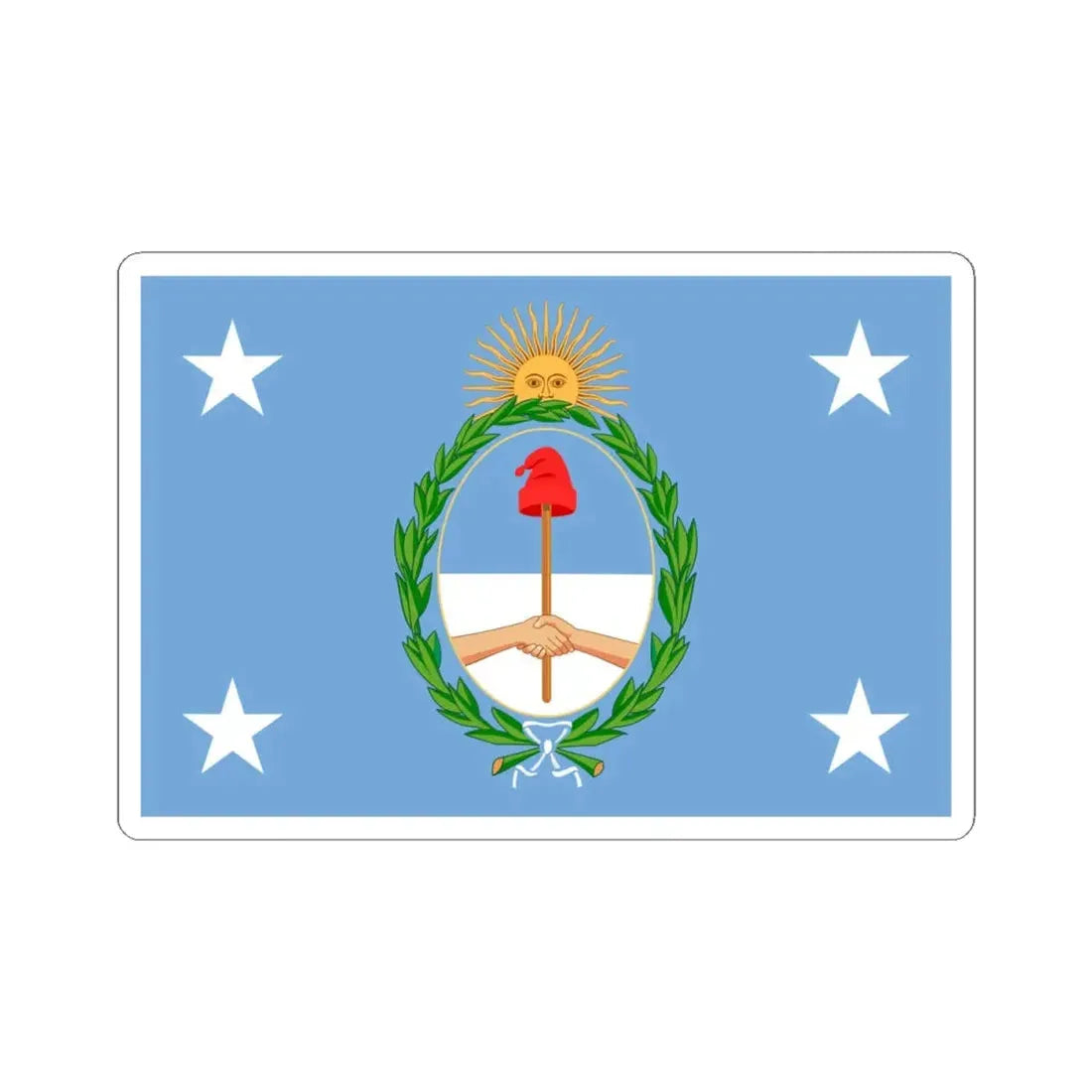 Standard of the President of Argentina Afloat (Argentina) STICKER Vinyl Kiss-Cut Decal 4 Inch White - The Sticker Space