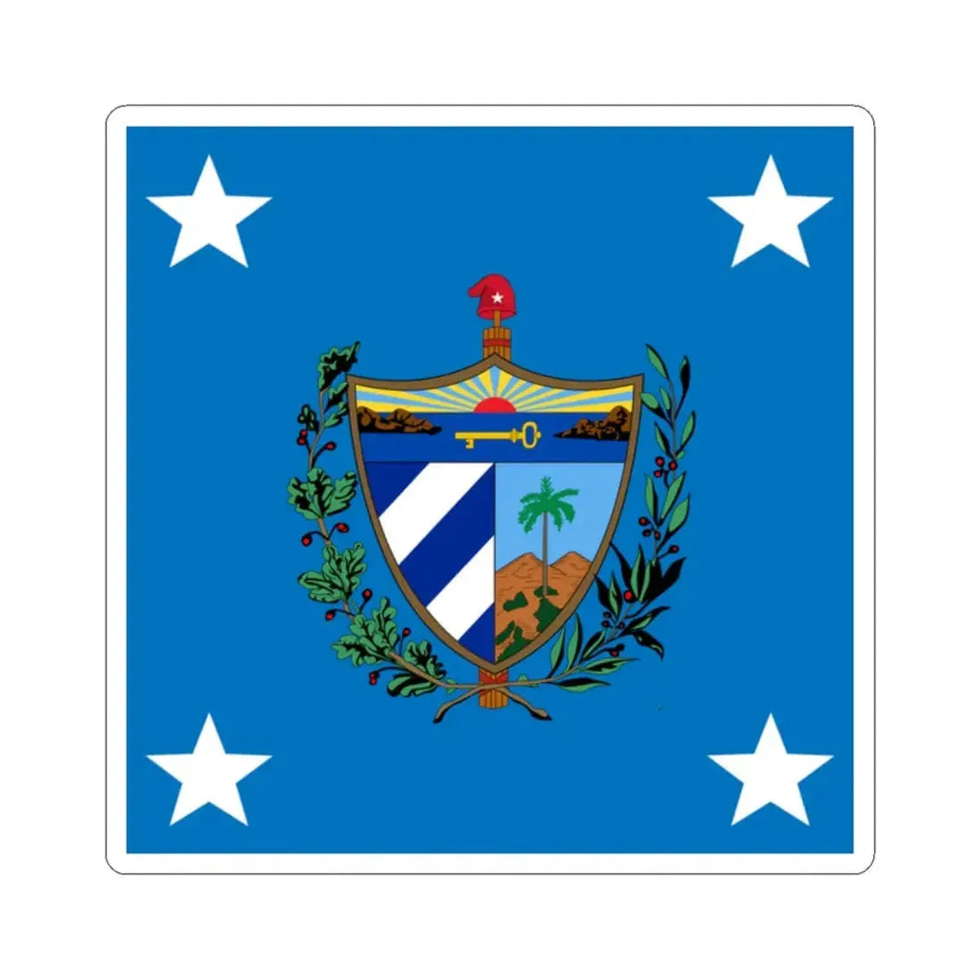Standard of the President of Cuba 1909-1929 (Cuba) STICKER Vinyl Kiss-Cut Decal 2 Inch White - The Sticker Space