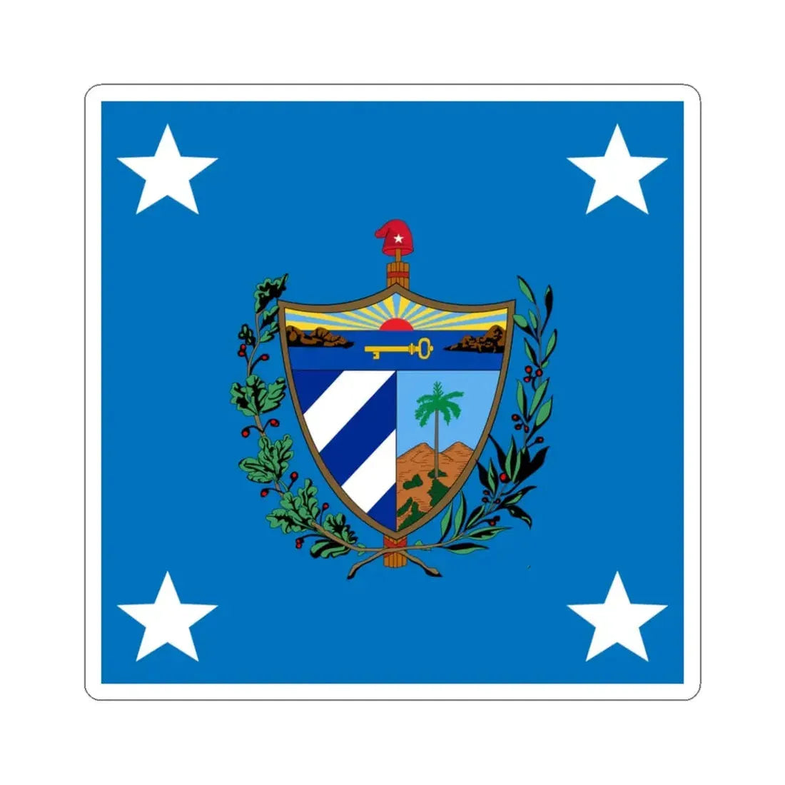 Standard of the President of Cuba 1909-1929 (Cuba) STICKER Vinyl Kiss-Cut Decal 3 Inch White - The Sticker Space