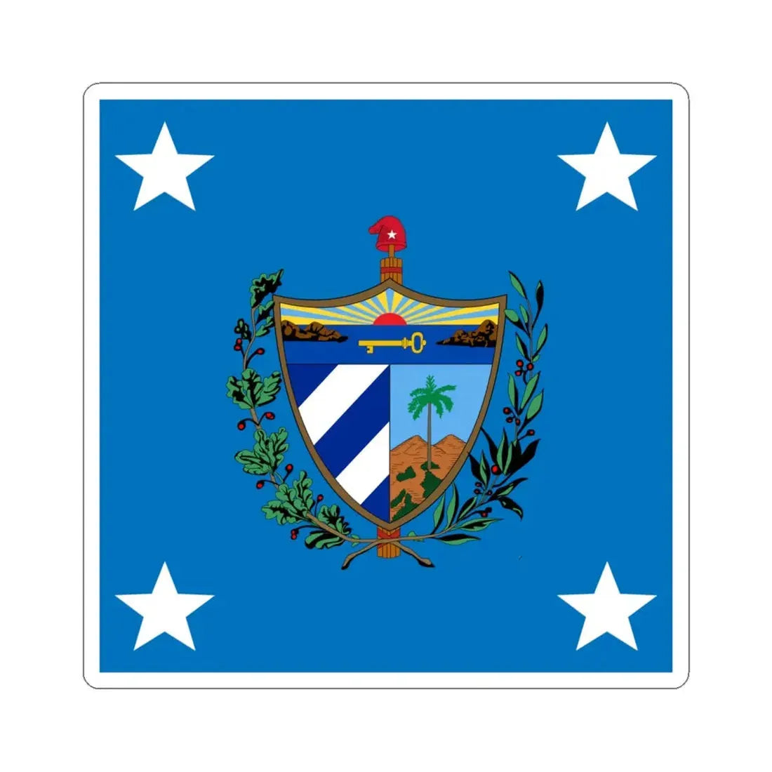 Standard of the President of Cuba 1909-1929 (Cuba) STICKER Vinyl Kiss-Cut Decal 6 Inch White - The Sticker Space