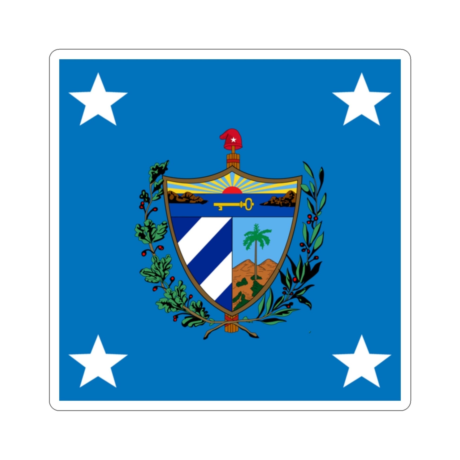 Standard of the President of Cuba (1909-1929) STICKER Vinyl Die-Cut Decal-2 Inch-The Sticker Space