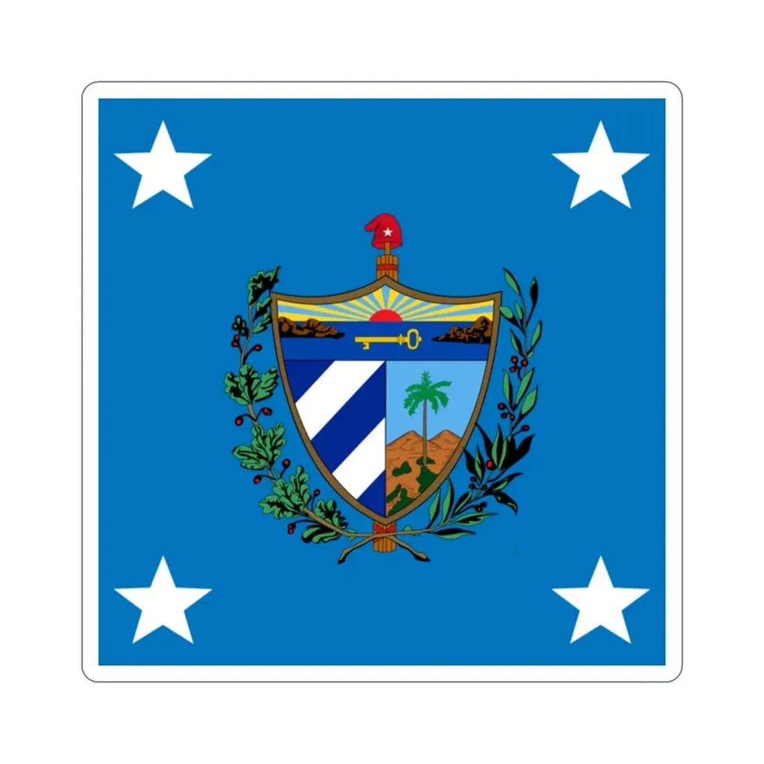Standard of the President of Cuba (1909-1929) STICKER Vinyl Die-Cut Decal 2 Inch - The Sticker Space