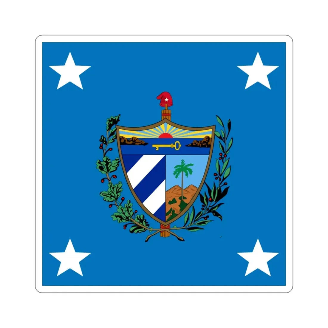 Standard of the President of Cuba (1909-1929) STICKER Vinyl Die-Cut Decal 3 Inch - The Sticker Space