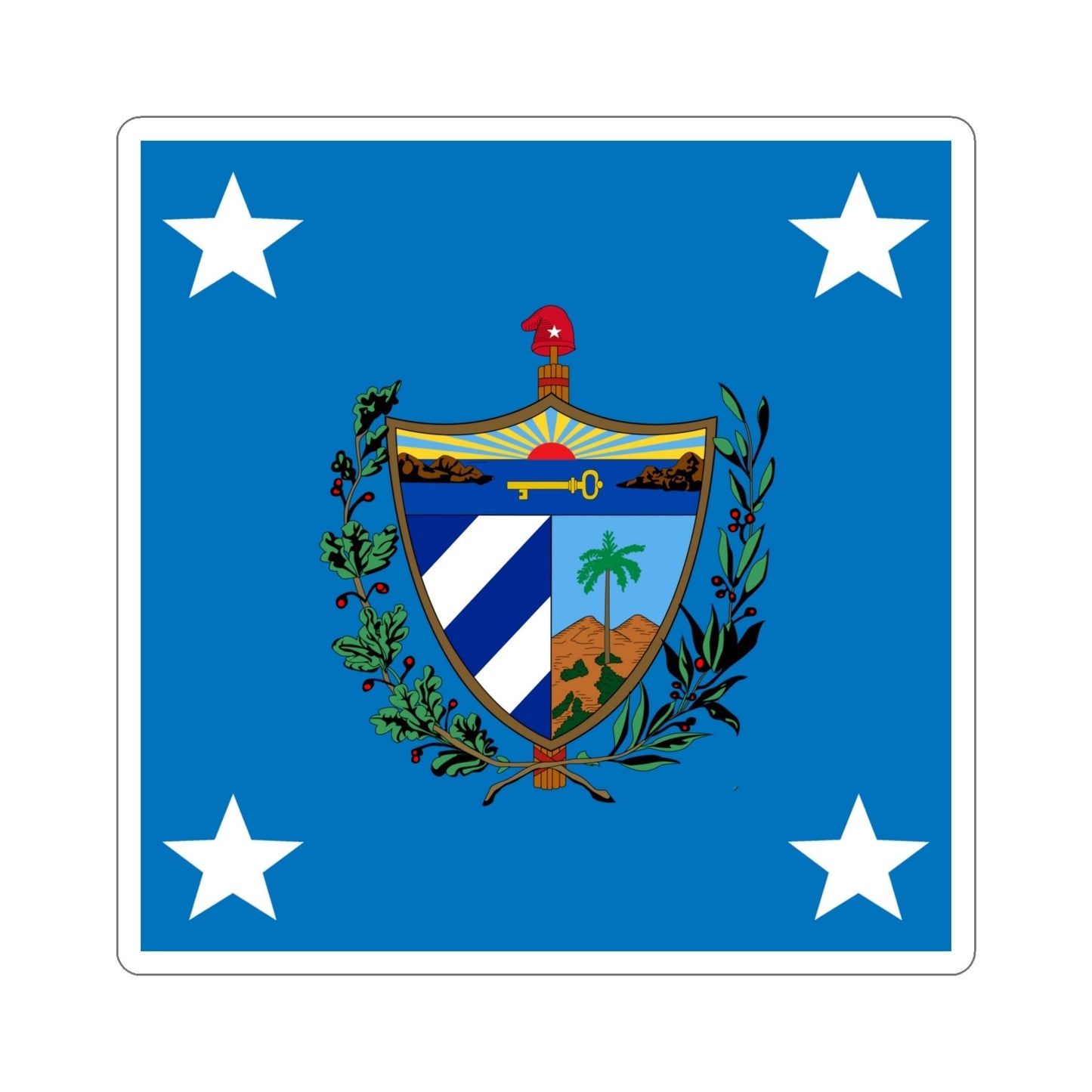 Standard of the President of Cuba (1909-1929) STICKER Vinyl Die-Cut Decal-5 Inch-The Sticker Space