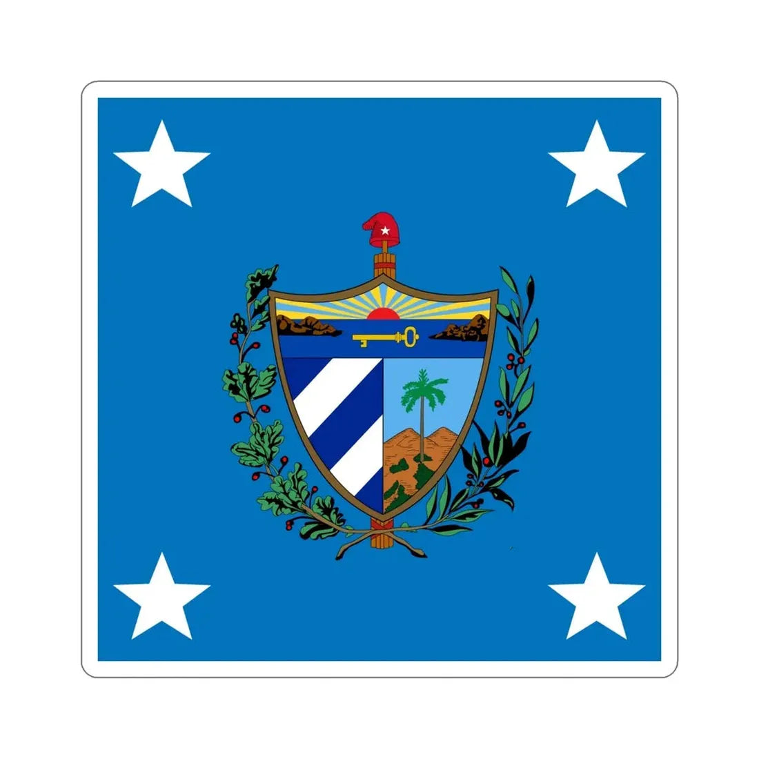 Standard of the President of Cuba (1909-1929) STICKER Vinyl Die-Cut Decal 6 Inch - The Sticker Space