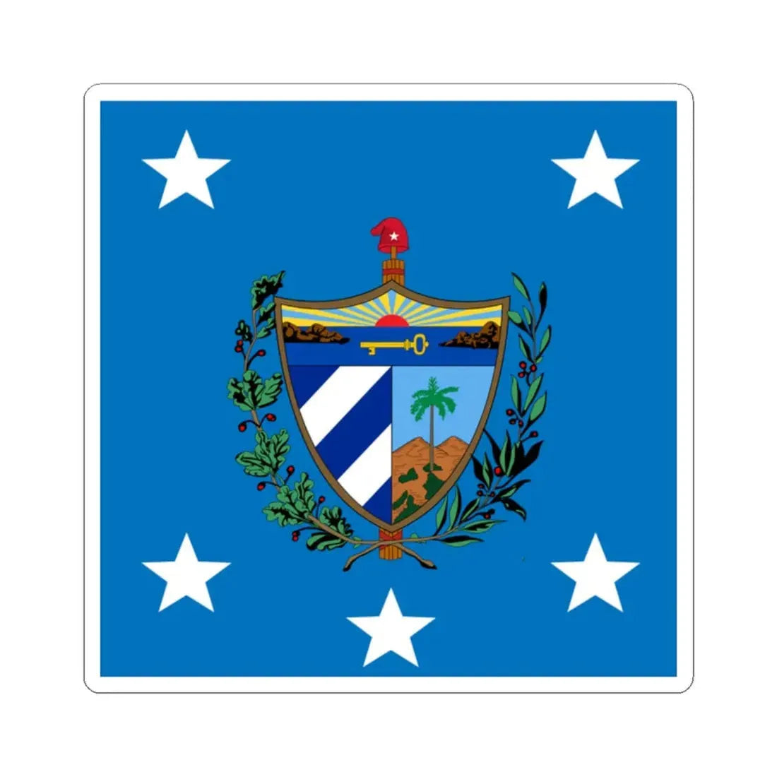 Standard of the President of Cuba 1929-1959 (Cuba) STICKER Vinyl Kiss-Cut Decal 2 Inch White - The Sticker Space