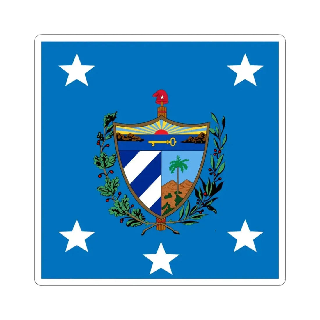 Standard of the President of Cuba 1929-1959 (Cuba) STICKER Vinyl Kiss-Cut Decal 4 Inch White - The Sticker Space