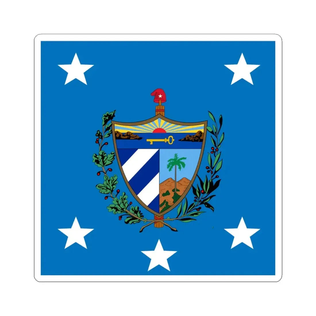 Standard of the President of Cuba 1929-1959 (Cuba) STICKER Vinyl Kiss-Cut Decal 6 Inch White - The Sticker Space