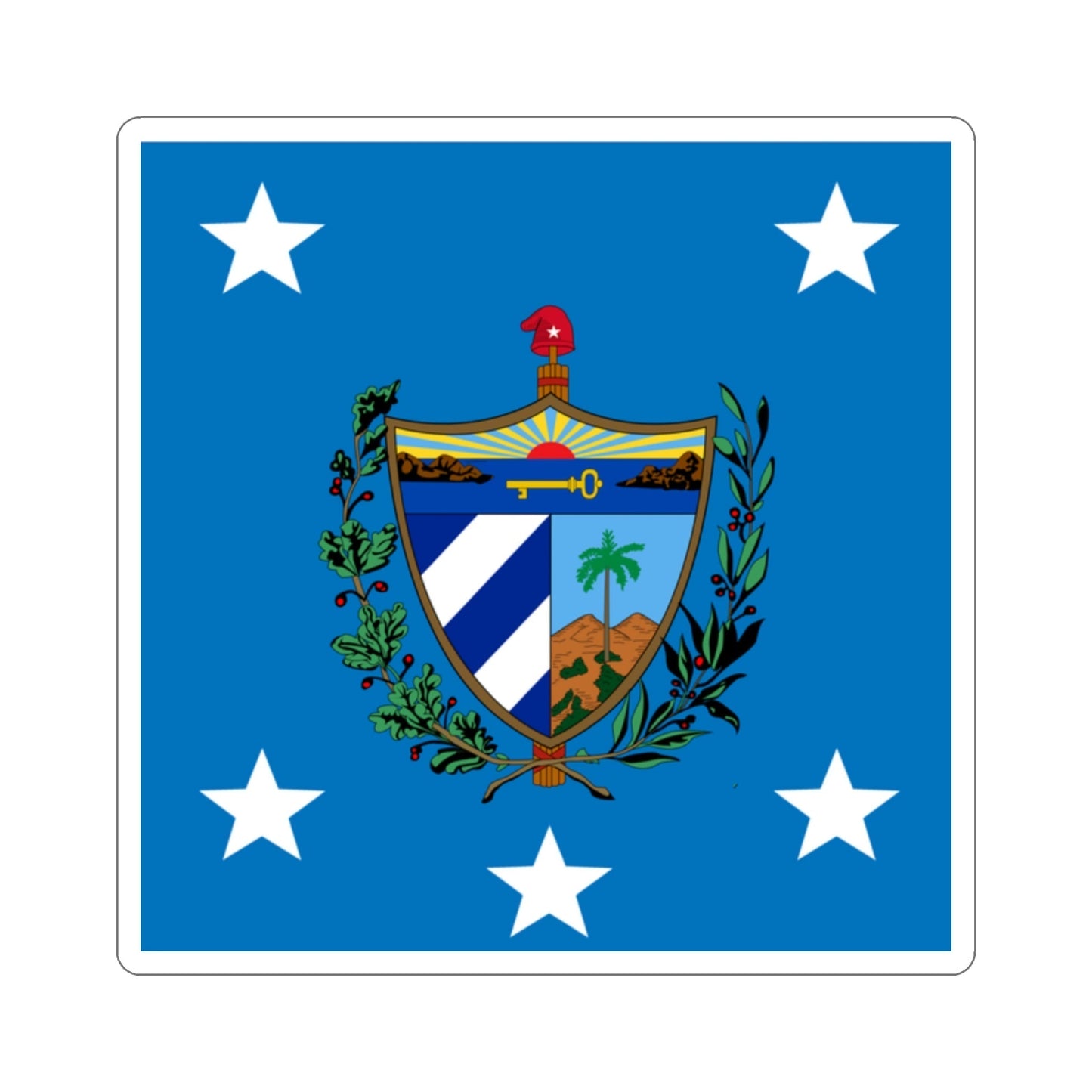 Standard of the President of Cuba (1929-1959) STICKER Vinyl Die-Cut Decal-2 Inch-The Sticker Space