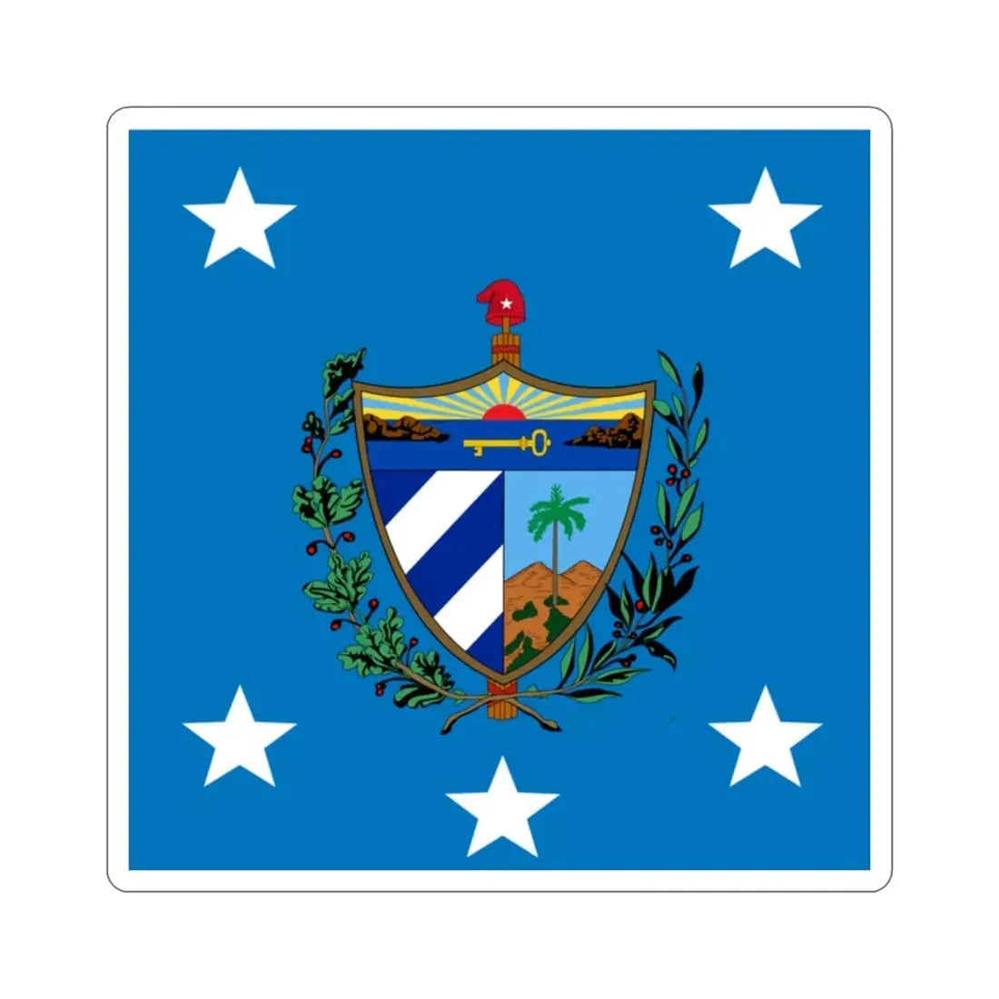Standard of the President of Cuba (1929-1959) STICKER Vinyl Die-Cut Decal 2 Inch - The Sticker Space