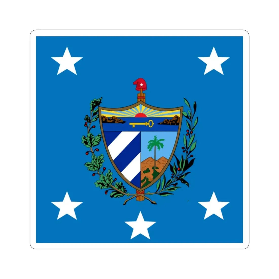 Standard of the President of Cuba (1929-1959) STICKER Vinyl Die-Cut Decal 2 Inch - The Sticker Space