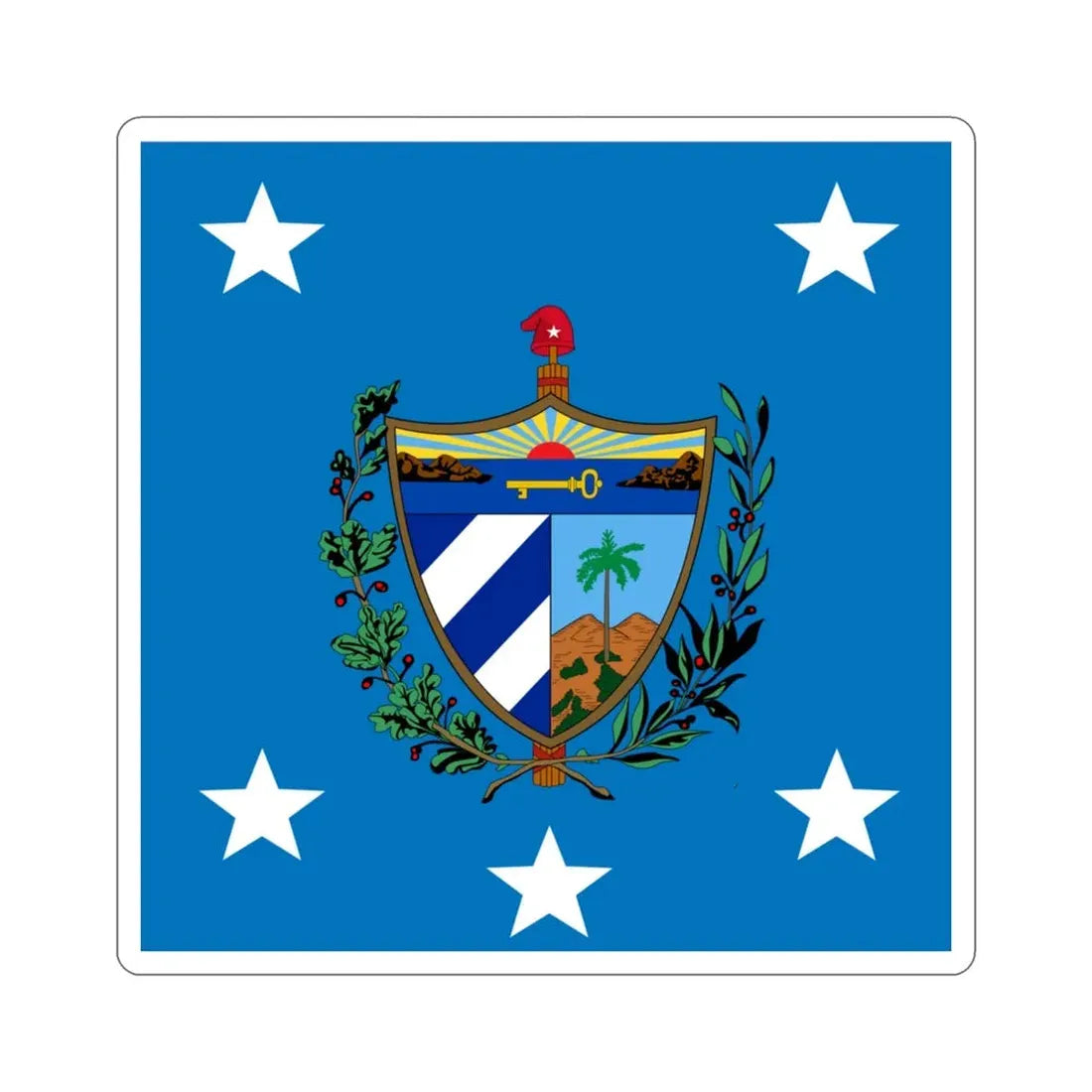 Standard of the President of Cuba (1929-1959) STICKER Vinyl Die-Cut Decal 3 Inch - The Sticker Space