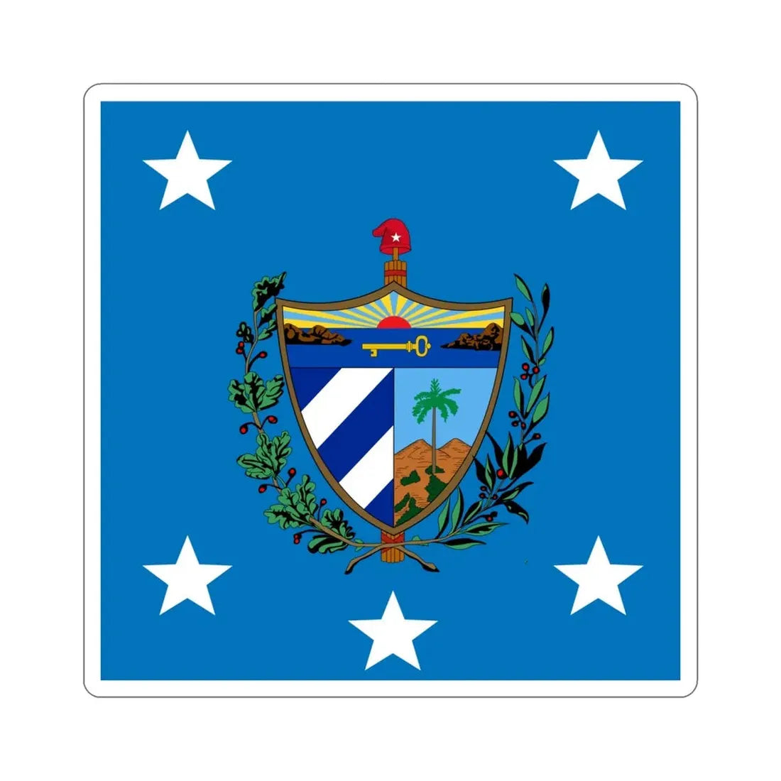 Standard of the President of Cuba (1929-1959) STICKER Vinyl Die-Cut Decal 4 Inch - The Sticker Space