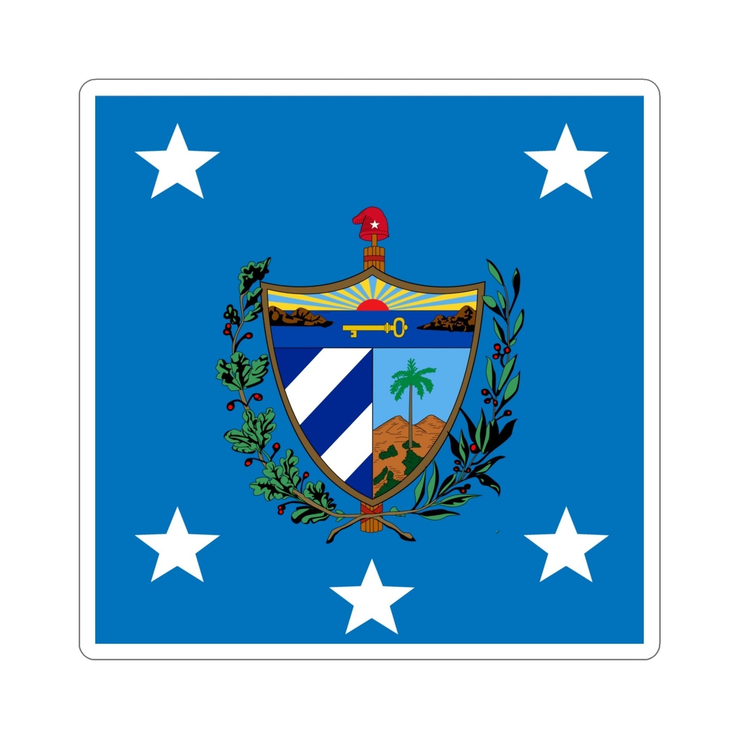 Standard of the President of Cuba (1929-1959) STICKER Vinyl Die-Cut Decal-5 Inch-The Sticker Space