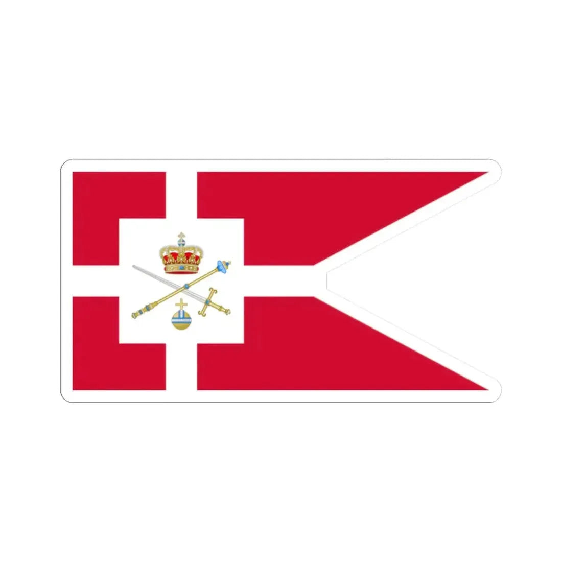 Standard of the Regent of Denmark (Denmark) STICKER Vinyl Kiss-Cut Decal 2 Inch White - The Sticker Space