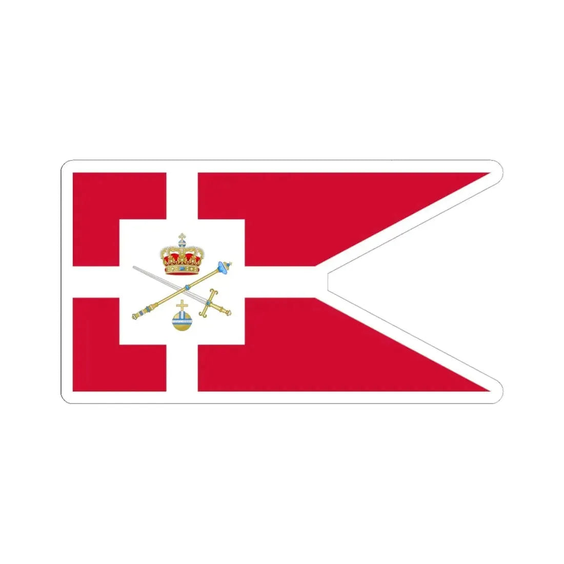 Standard of the Regent of Denmark (Denmark) STICKER Vinyl Kiss-Cut Decal 6 Inch White - The Sticker Space