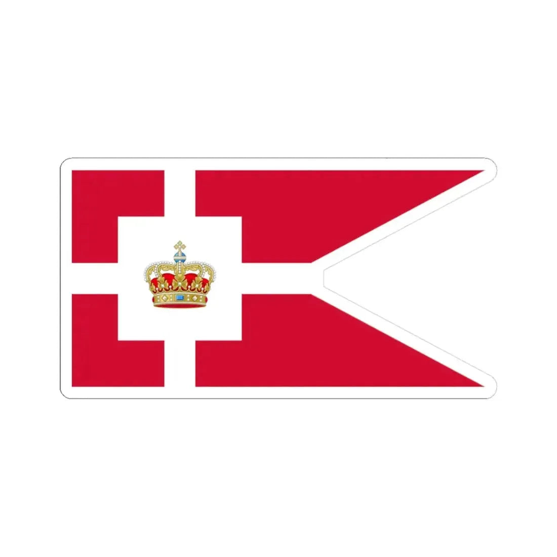 Standard of the Royal House of Denmark (Denmark) STICKER Vinyl Kiss-Cut Decal 3 Inch White - The Sticker Space
