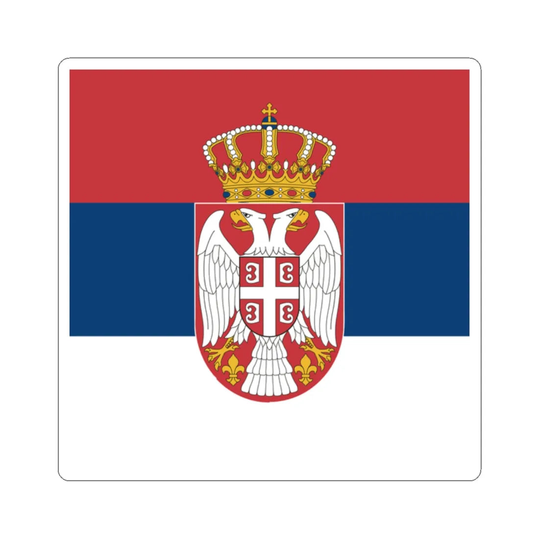 Standard of the Serbian Armed Forces front (Serbia) STICKER Vinyl Kiss-Cut Decal 2 Inch White - The Sticker Space