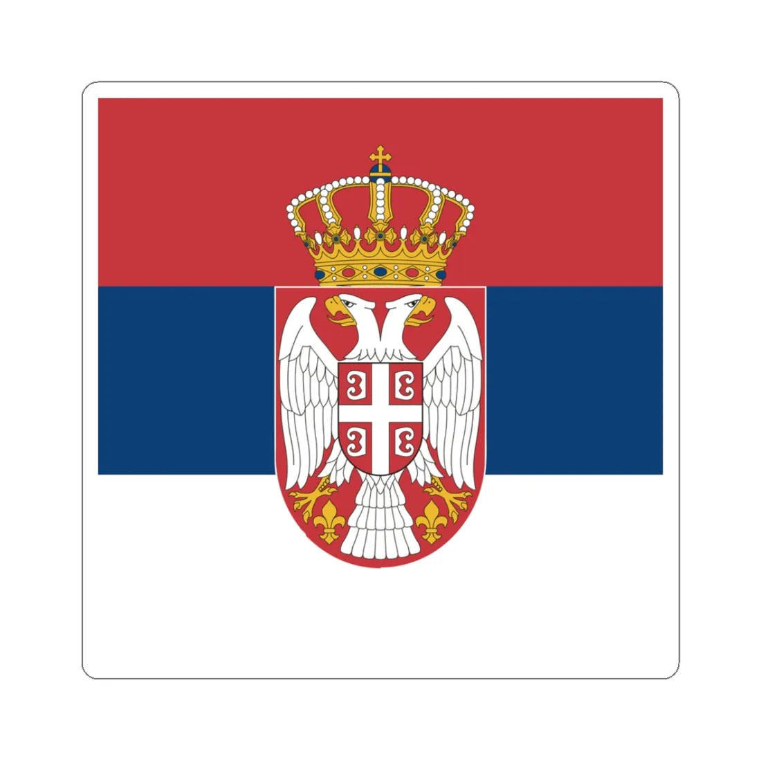 Standard of the Serbian Armed Forces front (Serbia) STICKER Vinyl Kiss-Cut Decal 3 Inch White - The Sticker Space