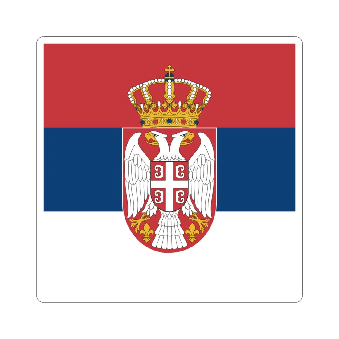 Standard of the Serbian Armed Forces front (Serbia) STICKER Vinyl Kiss-Cut Decal 4 Inch White - The Sticker Space