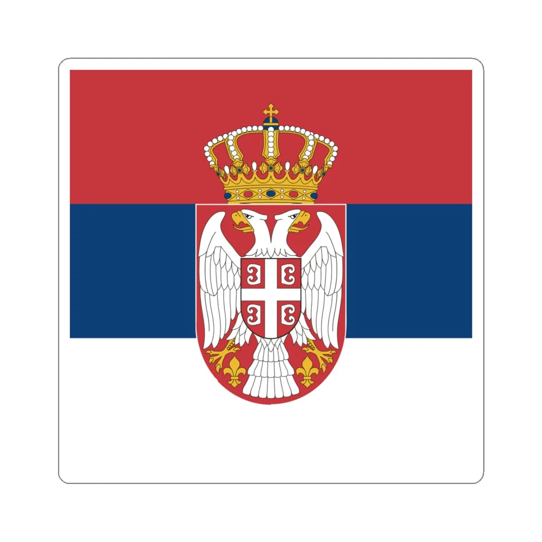 Standard of the Serbian Armed Forces front (Serbia) STICKER Vinyl Kiss-Cut Decal 6 Inch White - The Sticker Space