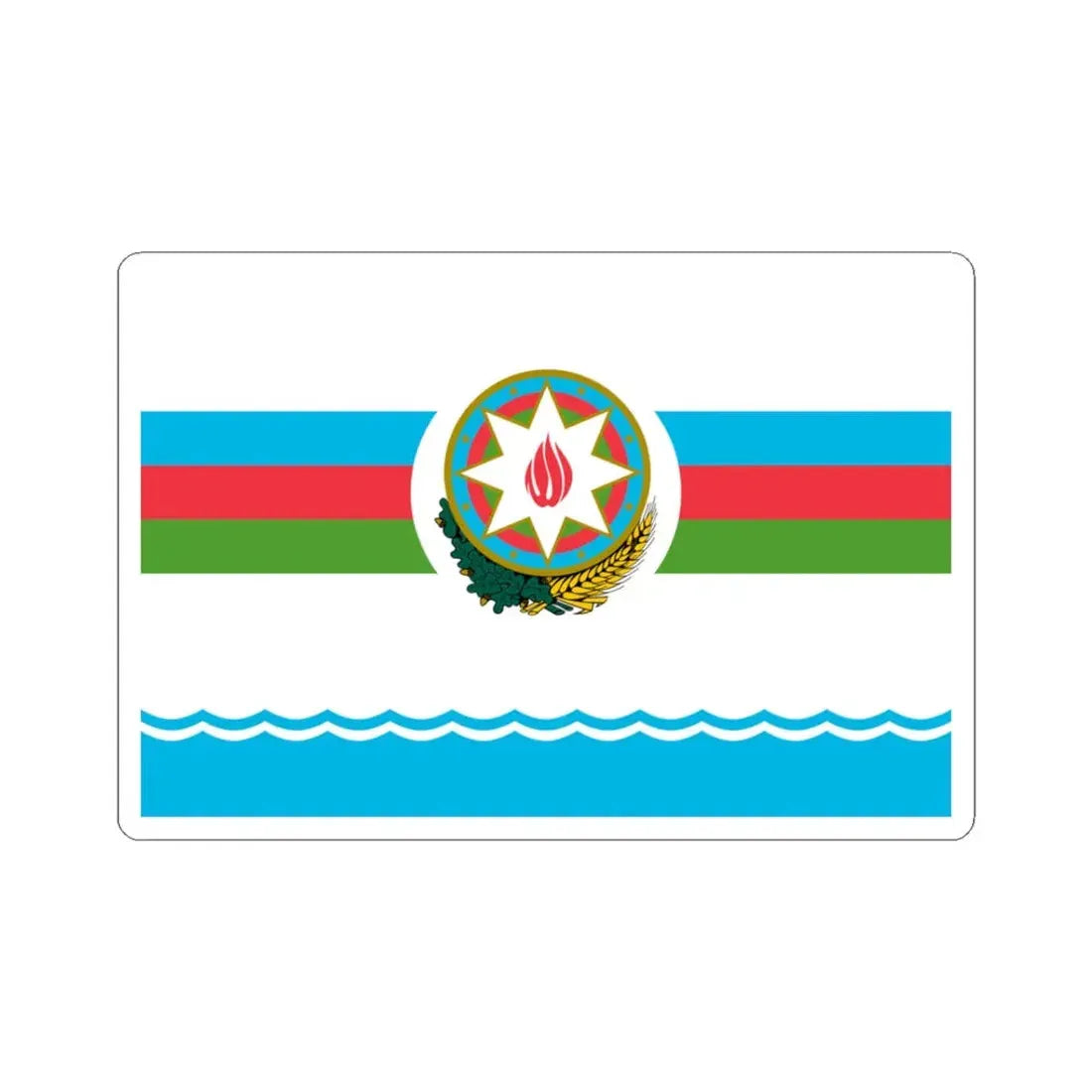 Standard of the Supreme Commander of the Armed Forces of Azerbaijan (Azerbaijan) STICKER Vinyl Kiss-Cut Decal 3 Inch White - The Sticker Space