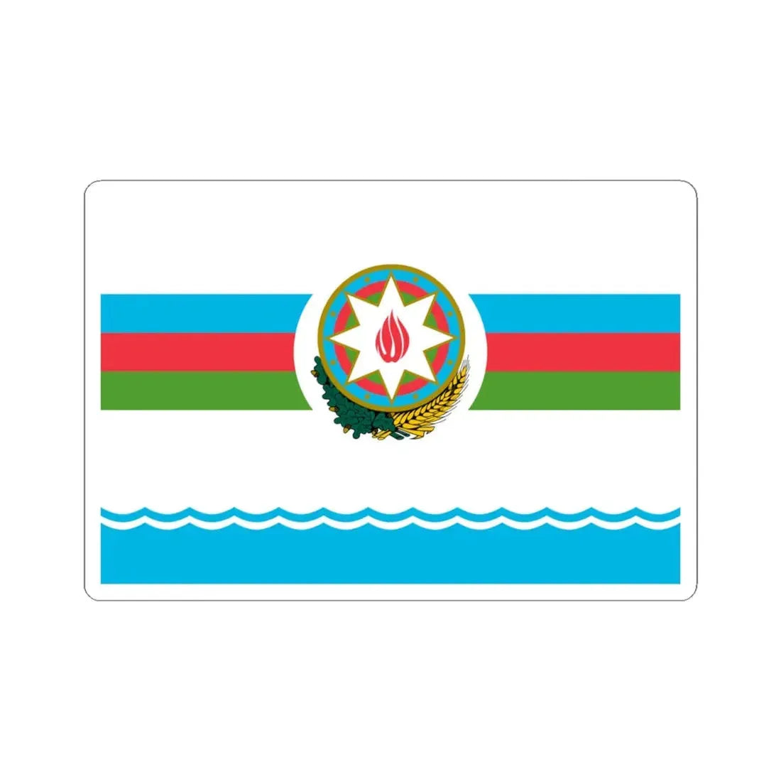 Standard of the Supreme Commander of the Armed Forces of Azerbaijan (Azerbaijan) STICKER Vinyl Kiss-Cut Decal 4 Inch White - The Sticker Space