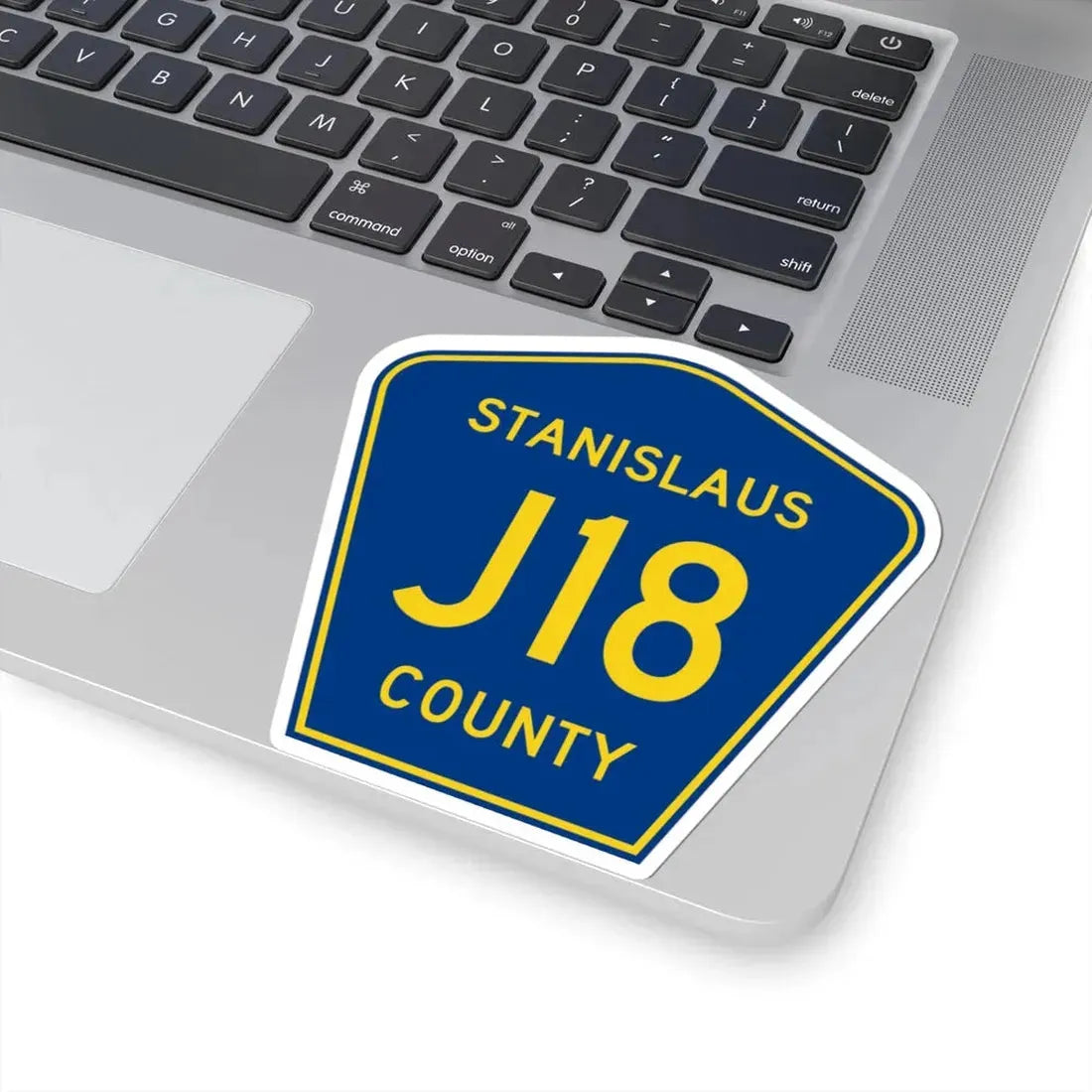 Stanislaus County J18 (California) (Road Sign) STICKER Vinyl Kiss-Cut Decal - The Sticker Space