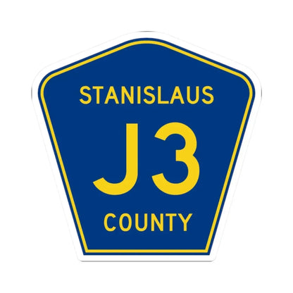 Stanislaus County J3 (California) (Road Sign) STICKER Vinyl Kiss-Cut Decal 2 Inch White - The Sticker Space