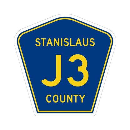 Stanislaus County J3 (California) (Road Sign) STICKER Vinyl Kiss-Cut Decal 6 Inch White - The Sticker Space