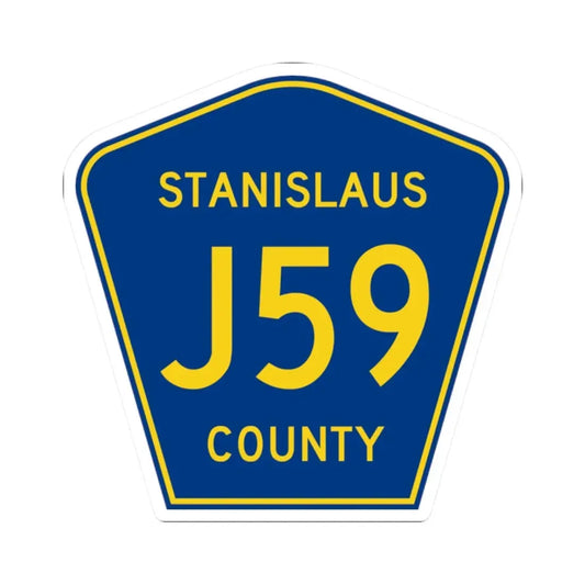 Stanislaus County J59 (California) (Road Sign) STICKER Vinyl Kiss-Cut Decal 2 Inch White - The Sticker Space