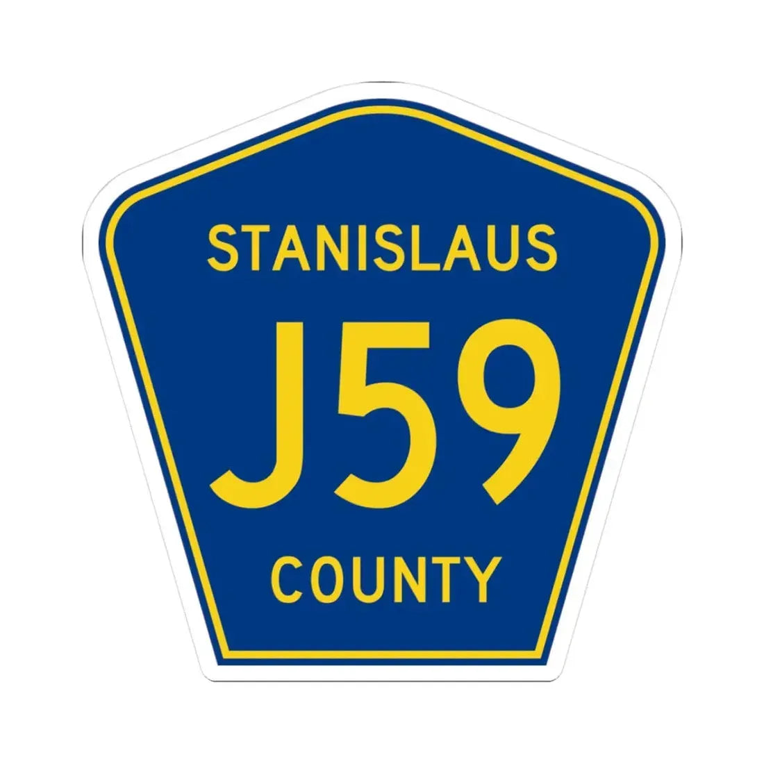 Stanislaus County J59 (California) (Road Sign) STICKER Vinyl Kiss-Cut Decal 3 Inch White - The Sticker Space