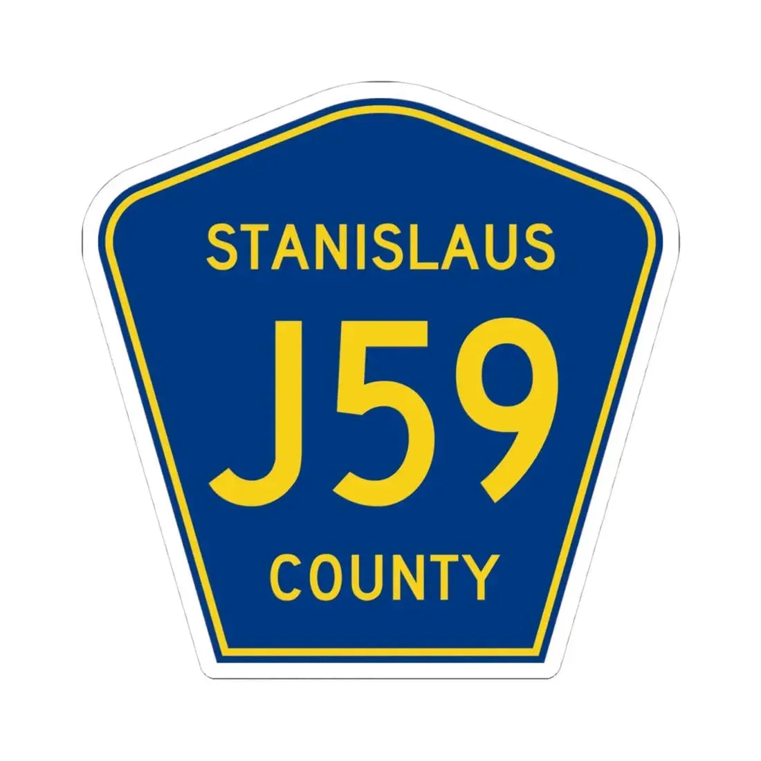 Stanislaus County J59 (California) (Road Sign) STICKER Vinyl Kiss-Cut Decal 4 Inch White - The Sticker Space