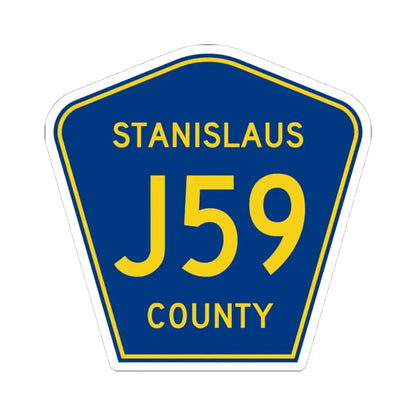 Stanislaus County J59 (California) (Road Sign) STICKER Vinyl Kiss-Cut Decal 4 Inch White - The Sticker Space