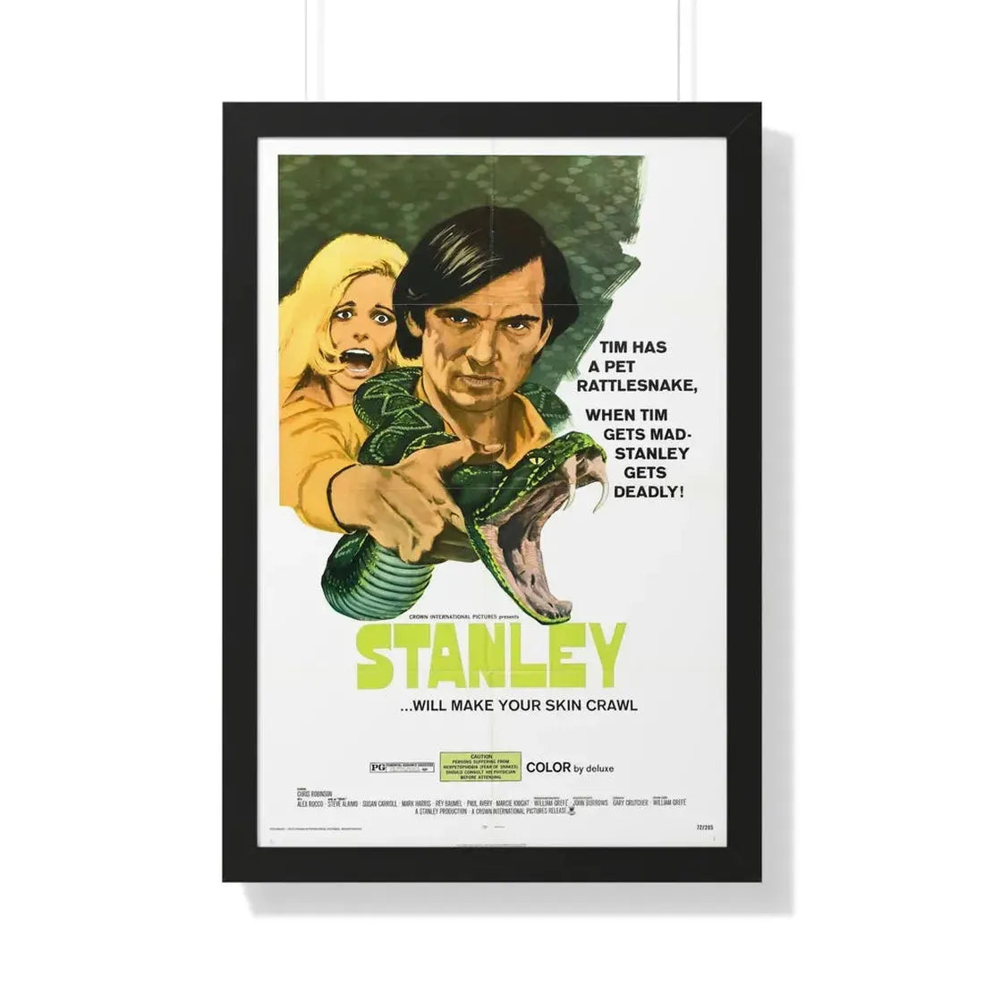 STANLEY 1972 - Framed Movie Poster 20" x 30" Black - The Sticker Space