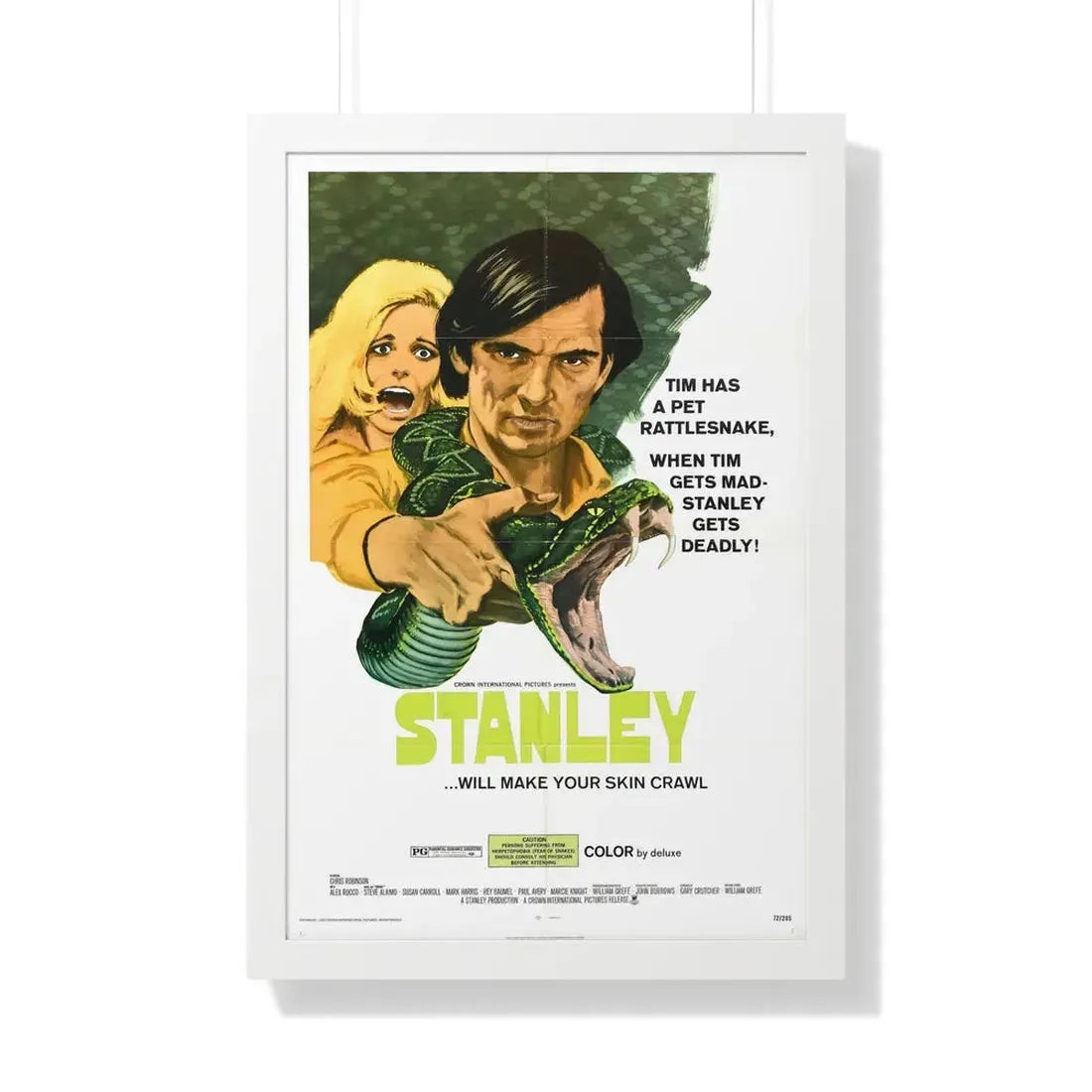 STANLEY 1972 - Framed Movie Poster 20" x 30" White - The Sticker Space